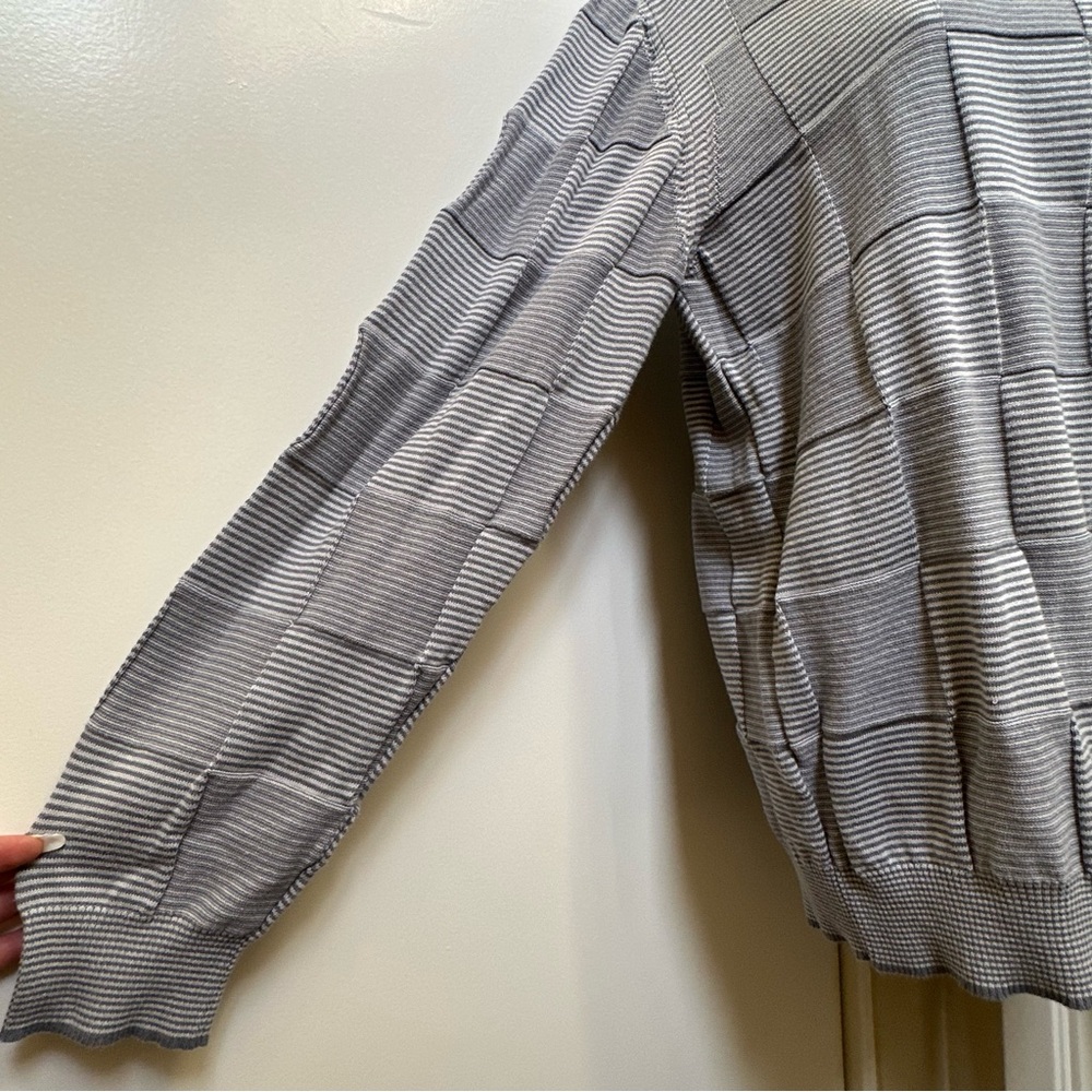 Striped Gray Patchwork Sweater - image 4
